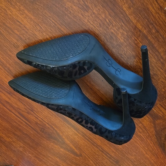 Black leopard print heels - Picture 4 of 5